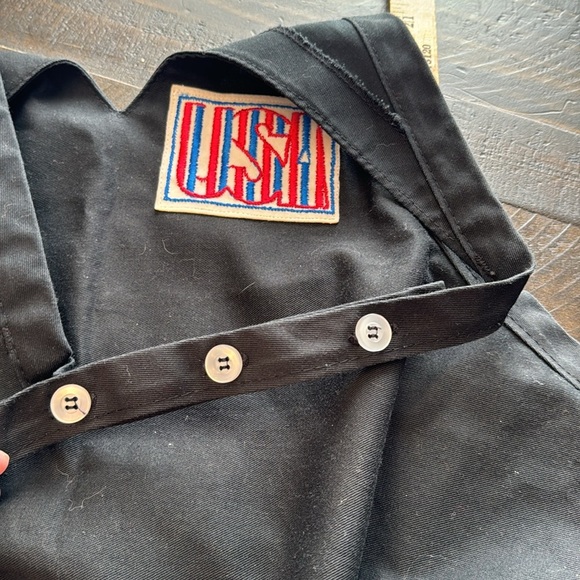 Augusta V neck apron USA patch stitching black vintage - Picture 7 of 7